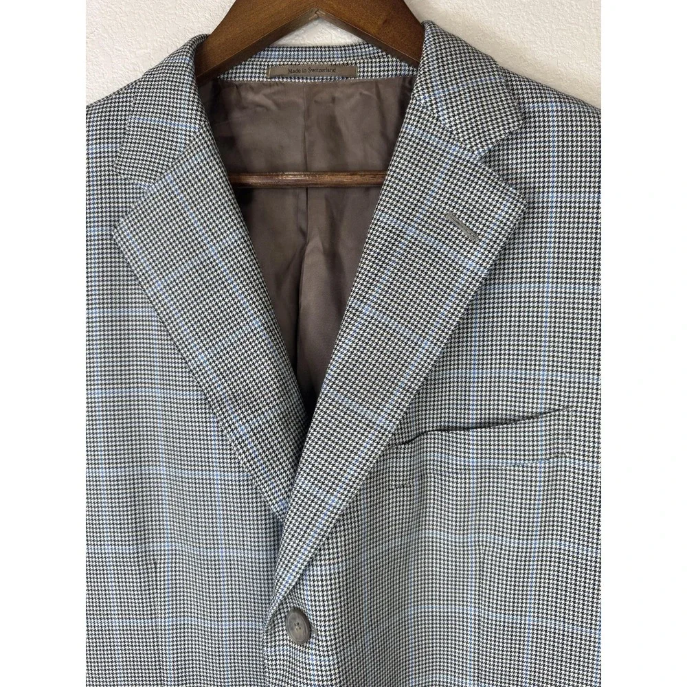 Ermenegildo Zegna Blazer Mens‎ 56R Plaid Wool Sport Coat Made in Switzerland